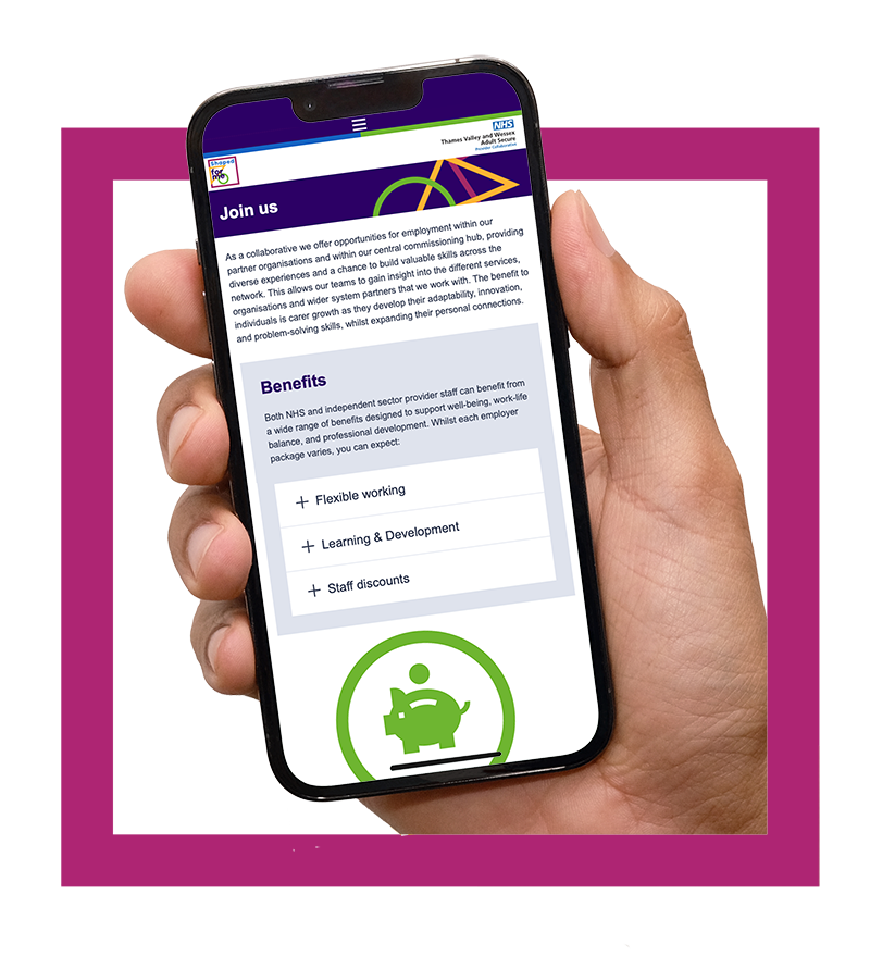 hand holding mobile phone with website on